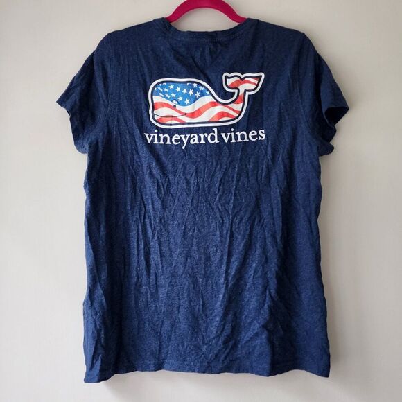 Vineyard Vines 100% Cotton T-Shirt | Women's M | American Flag Whale 4th July - Picture 4 of 6